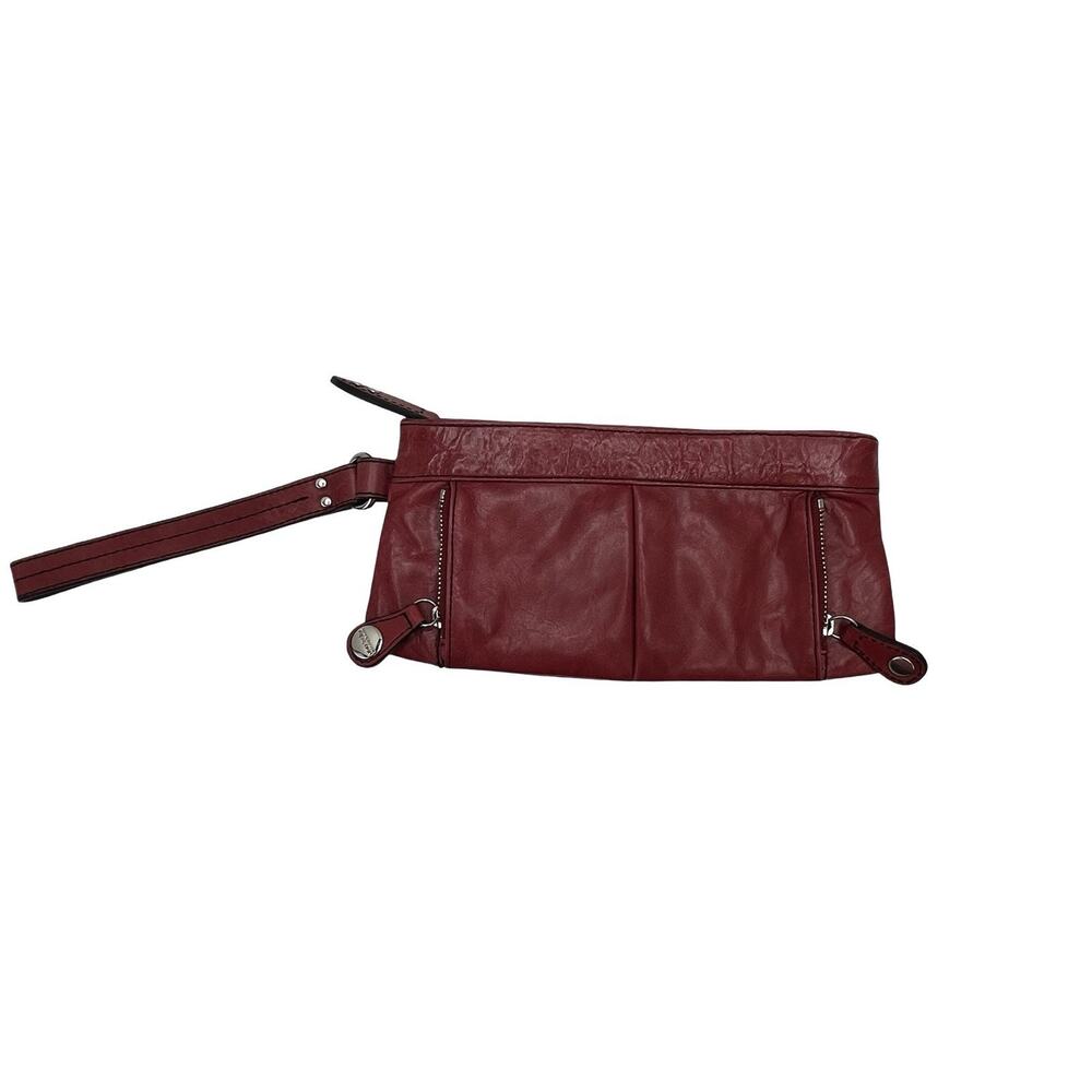 Kenneth Cole Reaction Red Leather Wristlet Wallet Organizer